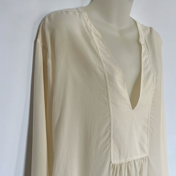 Theory Matara Pebbled Chiffon Silk Top Blouse Wide Sleeve Size M - Picture 8 of 13